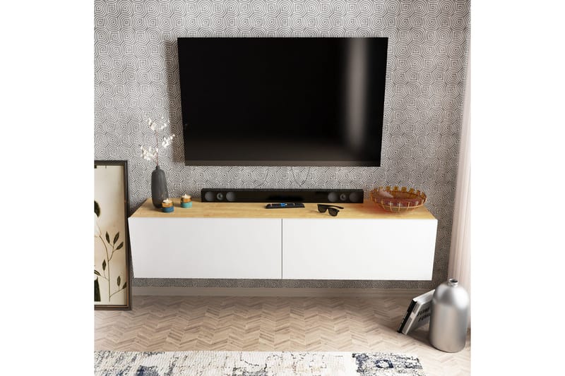 Tv-bänk Violaceae 159,7x34,1 cm - Vit - Möbler - TV- & Mediamöbler - TV bänk & mediabänk