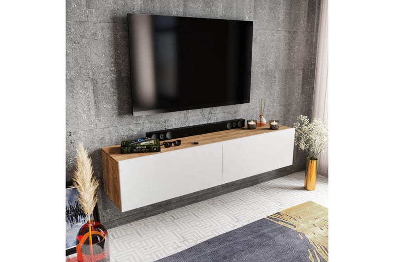 Tv-bänk Violaceae 159,7x34,1 cm - Vit - Möbler - TV- & Mediamöbler - TV bänk & mediabänk