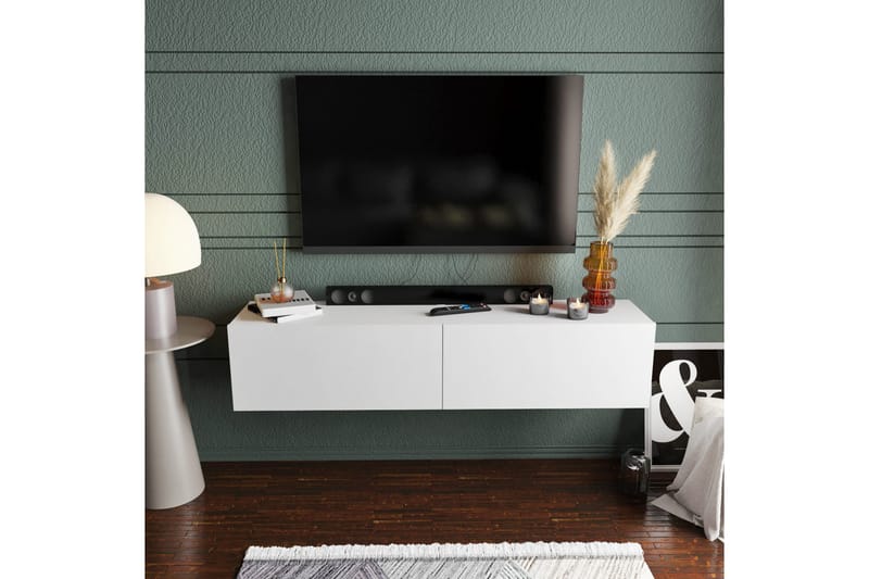 Tv-bänk Violaceae 159,7x34,1 cm - Vit - Möbler - TV- & Mediamöbler - TV bänk & mediabänk