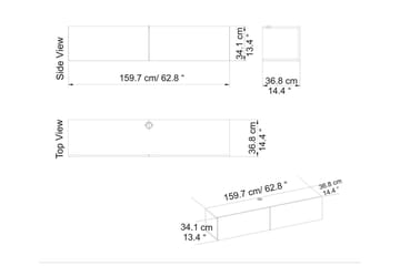 Tv-bänk Violaceae 159,7x34,1 cm - Vit - Möbler - TV- & Mediamöbler - TV bänk & mediabänk