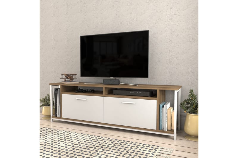 Tv-bänk Violaceae 160x50,8 cm - Vit - Möbler - TV- & Mediamöbler - TV bänk & mediabänk