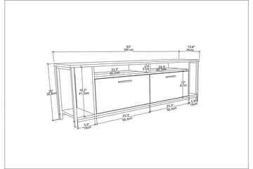 Tv-bänk Violaceae 160x50,8 cm - Vit - Möbler - TV- & Mediamöbler - TV bänk & mediabänk