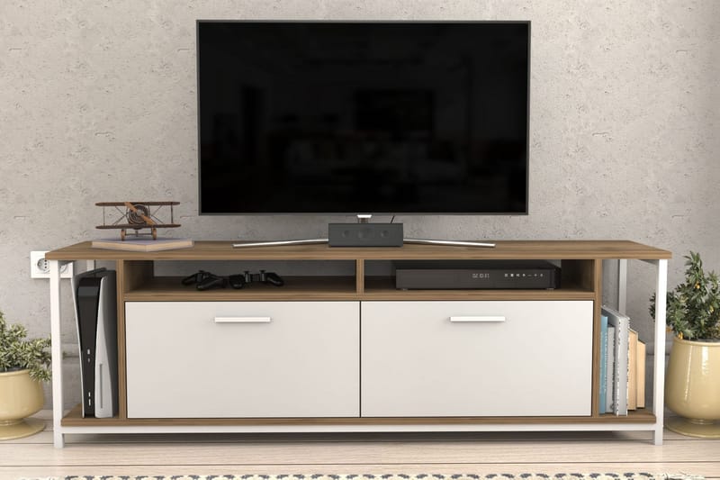 Tv-bänk Violaceae 160x50,8 cm - Vit - TV bänk & mediabänk