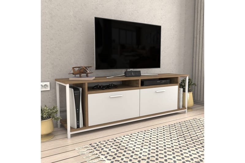 Tv-bänk Violaceae 160x50,8 cm - Vit - Möbler - TV- & Mediamöbler - TV bänk & mediabänk