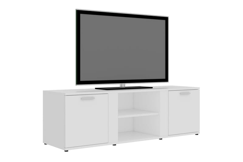 TV-bänk vit 120x34x37 cm spånskiva - Vit - TV bänk & mediabänk