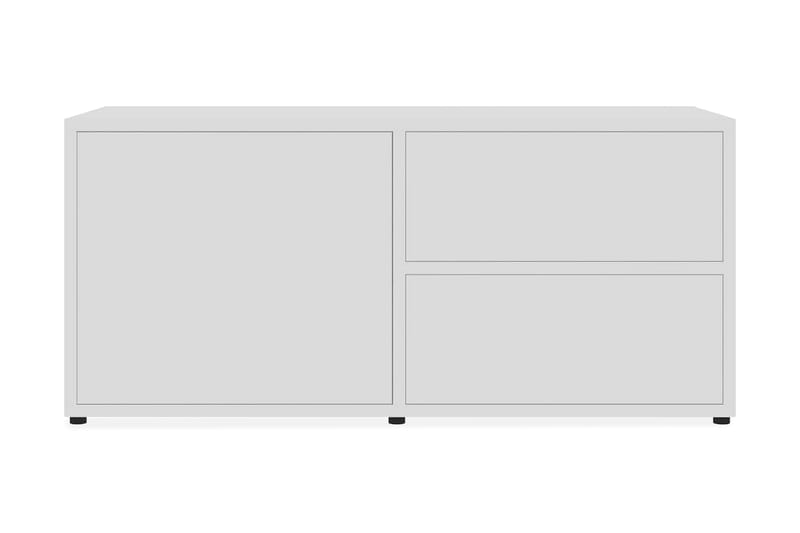 TV-bänk vit högglans 80x34x36 cm spånskiva - Vit - TV bänk & mediabänk
