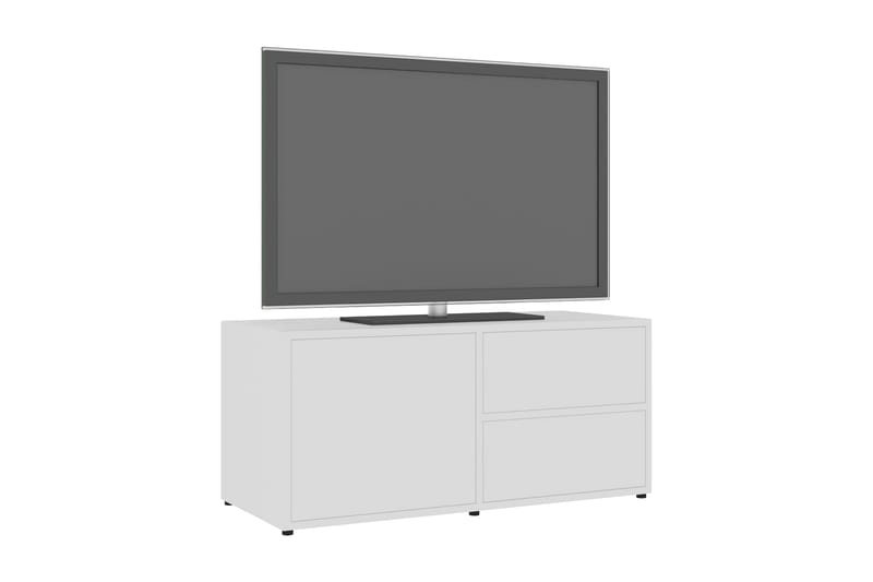 TV-bänk vit högglans 80x34x36 cm spånskiva - Vit - TV bänk & mediabänk