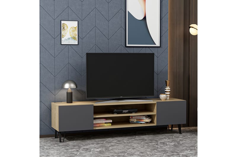 Tv-bänk Wemus 160 cm - Antracit - TV bänk & mediabänk