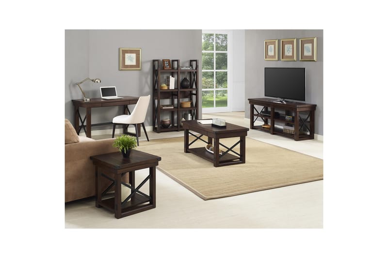 Tv-bänk Wildwood 160x48 cm Mörkbrun - Dorel Home - Möbler - TV- & Mediamöbler - TV bänk & mediabänk