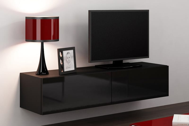 TV-bänk Wishon 140 cm - Svart - Möbler - TV- & Mediamöbler - TV bänk & mediabänk