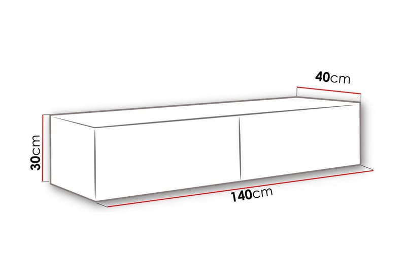TV-bänk Wishon 140 cm - Vit/Vit Högglans - Möbler - TV- & Mediamöbler - TV bänk & mediabänk
