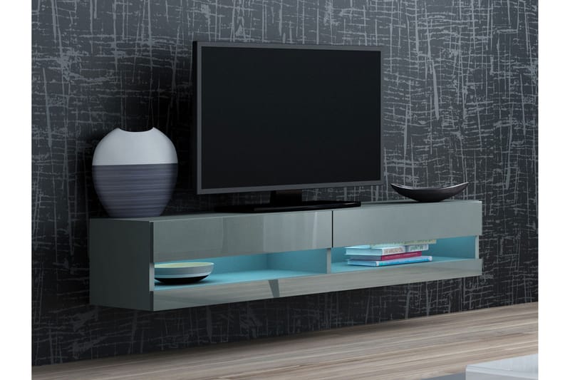 TV-bänk Wishon 140x40x30 cm - Grå - Möbler - TV- & Mediamöbler - TV bänk & mediabänk