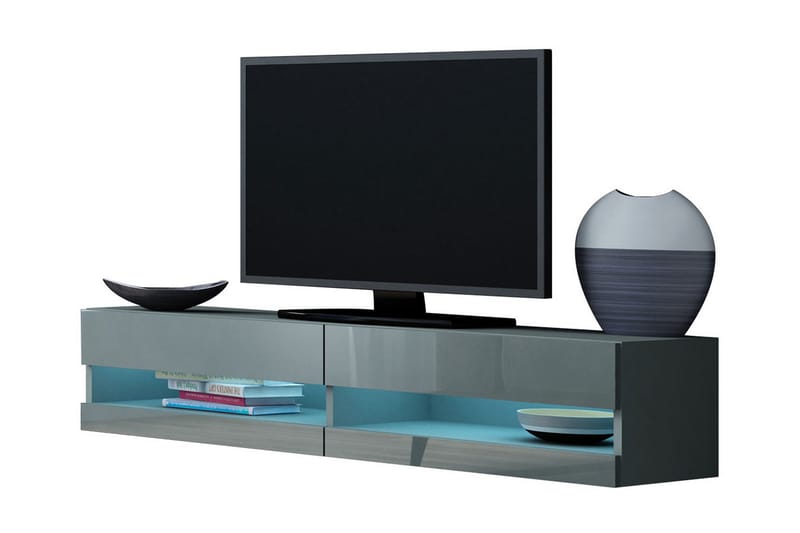 TV-bänk Wishon 140x40x30 cm - Grå - Möbler - TV- & Mediamöbler - TV bänk & mediabänk