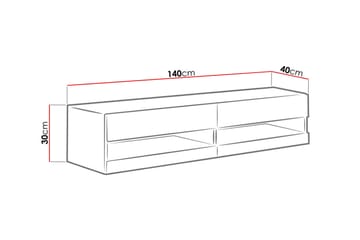 TV-bänk Wishon 140x40x30 cm - Grå - Möbler - TV- & Mediamöbler - TV bänk & mediabänk