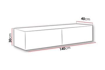 TV-bänk Wishon 140x40x30 cm - Grå - Möbler - TV- & Mediamöbler - TV bänk & mediabänk