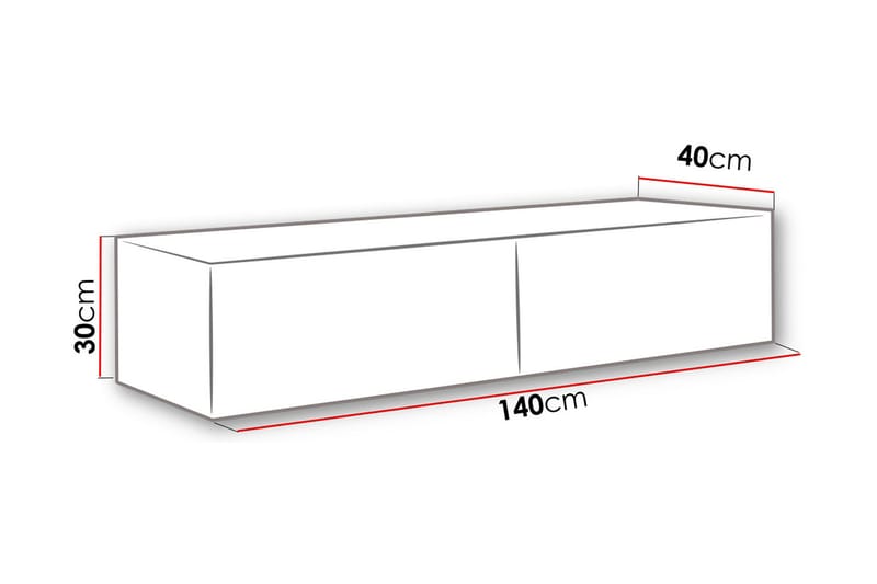 TV-bänk Wishon 140x40x30 cm - Grå - TV bänk & mediabänk