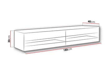 TV-bänk Wishon 180 cm Öppen Hylla - Vit/Vit Högglans - Möbler - TV- & Mediamöbler - TV bänk & mediabänk