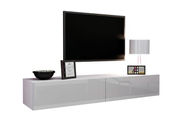 TV-bänk Wishon 180 cm - Vit/Vit Högglans - Möbler - TV- & Mediamöbler - TV bänk & mediabänk
