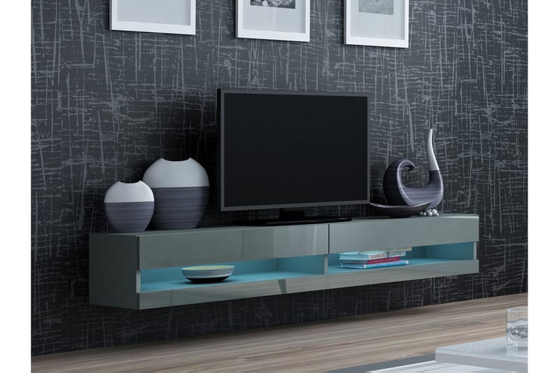 TV-bänk Wishon 180x40x30 cm - Grå - Möbler - TV- & Mediamöbler - TV bänk & mediabänk