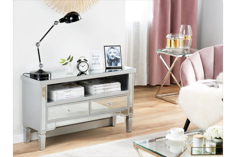 TV-Bänk Wolfskill 100 cm - Silver - Möbler - TV- & Mediamöbler - TV bänk & mediabänk
