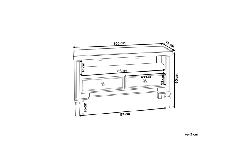 TV-Bänk Wolfskill 100 cm - Silver - Möbler - TV- & Mediamöbler - TV bänk & mediabänk