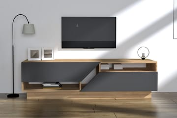 Tv-bänk Yaprak 160 cm - Blå/Antracit - Möbler - TV- & Mediamöbler - TV bänk & mediabänk