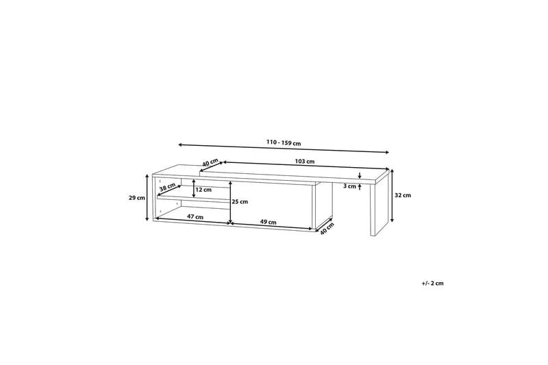 Tv-Bänk Yonkers 40x159 cm - Vit - TV bänk & mediabänk