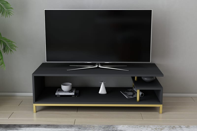 Tv-bänk Zakkum 120x37,6 cm - Guld - TV bänk & mediabänk