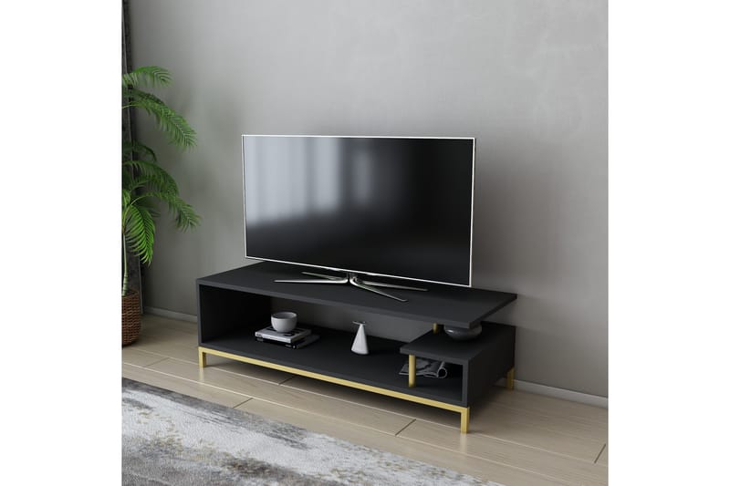 Tv-bänk Zakkum 120x37,6 cm - Guld - TV bänk & mediabänk