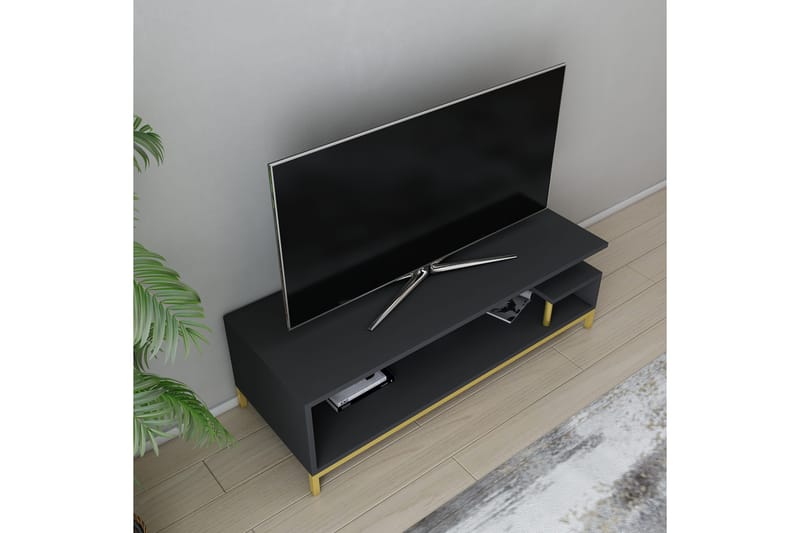 Tv-bänk Zakkum 120x37,6 cm - Guld - TV bänk & mediabänk