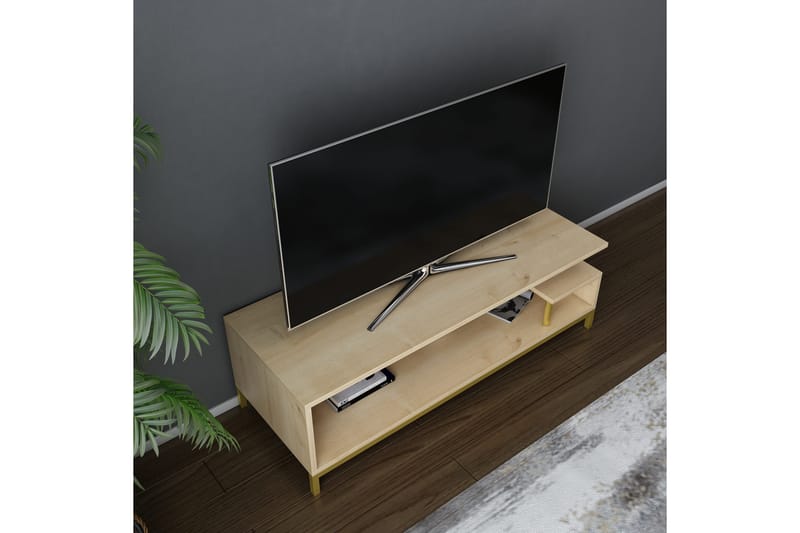 Tv-bänk Zakkum 120x37,6 cm - Guld - Möbler - TV- & Mediamöbler - TV bänk & mediabänk