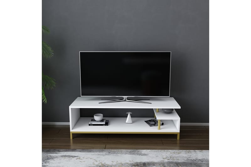 Tv-bänk Zakkum 120x37,6 cm - Guld - Möbler - TV- & Mediamöbler - TV bänk & mediabänk