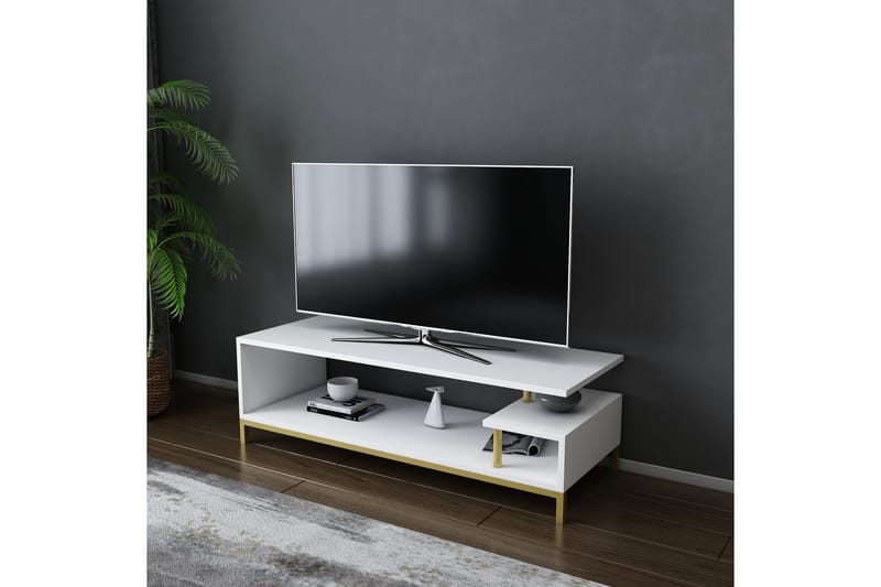 Tv-bänk Zakkum 120x37,6 cm - Guld - TV bänk & mediabänk