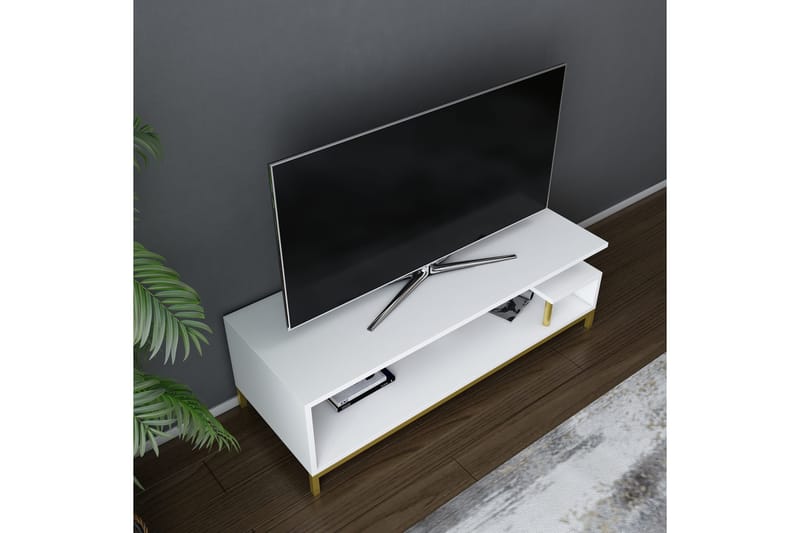 Tv-bänk Zakkum 120x37,6 cm - Guld - Möbler - TV- & Mediamöbler - TV bänk & mediabänk
