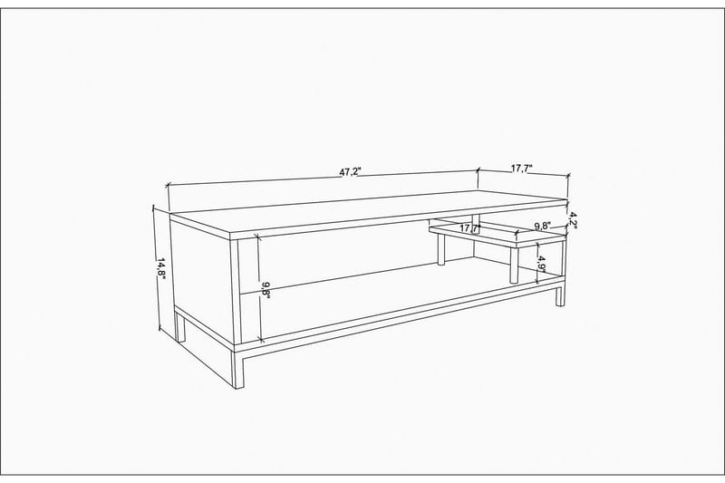 Tv-bänk Zakkum 120x37,6 cm - Svart - TV bänk & mediabänk