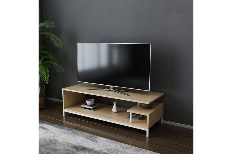 Tv-bänk Zakkum 120x37,6 cm - Vit - TV bänk & mediabänk