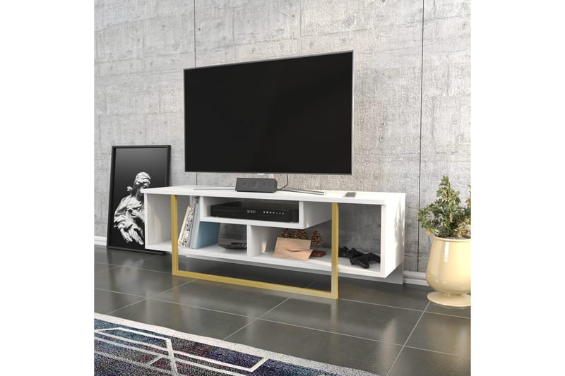 Tv-bänk Zakkum 120x40,2 cm - Guld - TV bänk & mediabänk