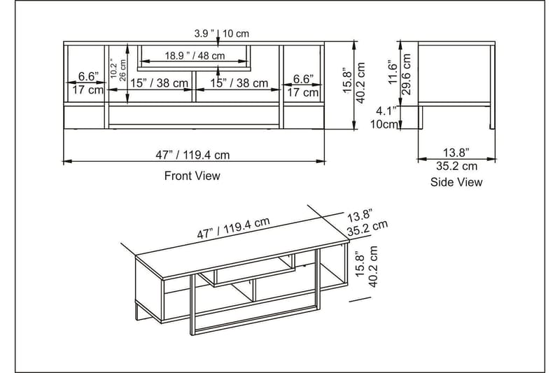 Tv-bänk Zakkum 120x40,2 cm - Svart - TV bänk & mediabänk