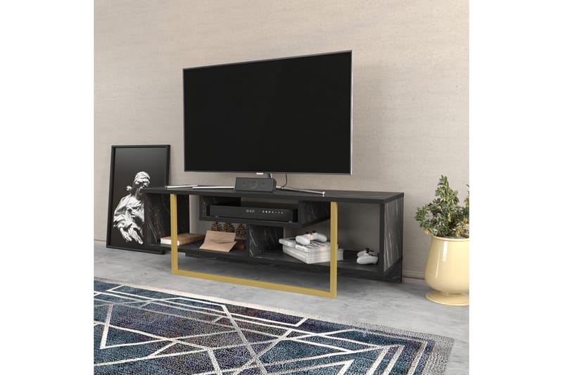 Tv-bänk Zakkum 120x40,2 cm - Svart - Möbler - TV- & Mediamöbler - TV bänk & mediabänk