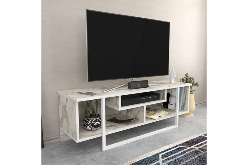 Tv-bänk Zakkum 120x40,2 cm - Vit - TV bänk & mediabänk