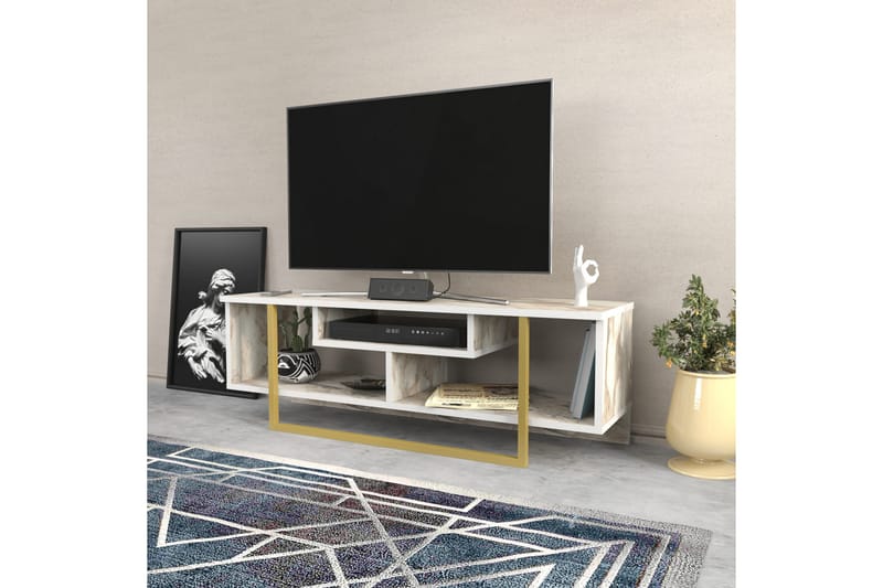 Tv-bänk Zakkum 120x40,2 cm - Vit - Möbler - TV- & Mediamöbler - TV bänk & mediabänk