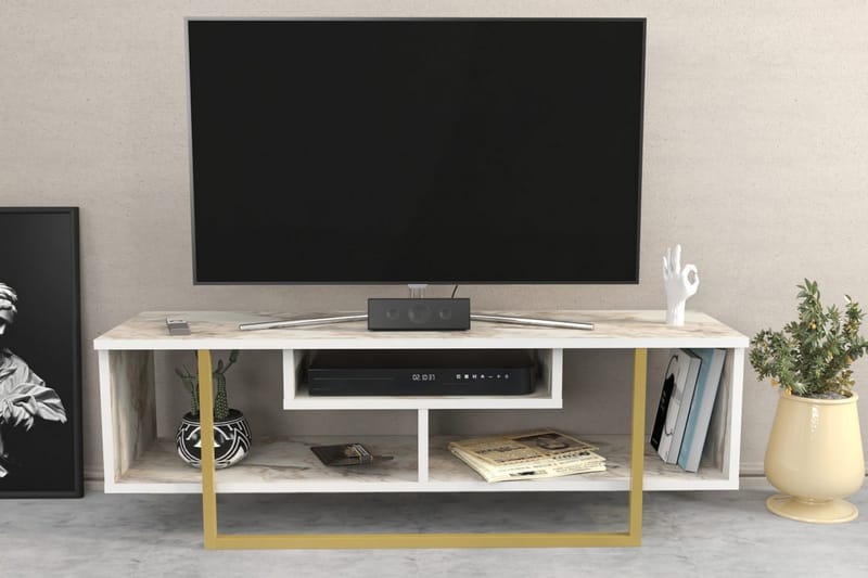 Tv-bänk Zakkum 120x40,2 cm - Vit - Möbler - TV- & Mediamöbler - TV bänk & mediabänk