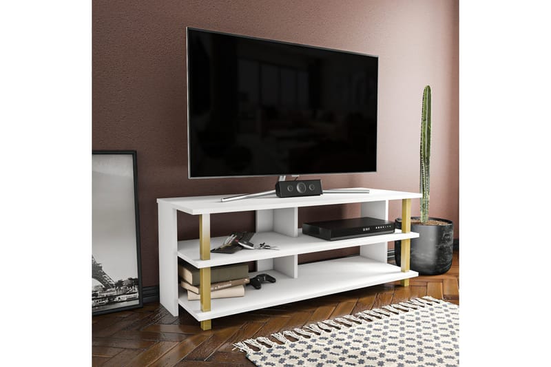 Tv-bänk Zakkum 120x47,4 cm - Guld - Möbler - TV- & Mediamöbler - TV bänk & mediabänk