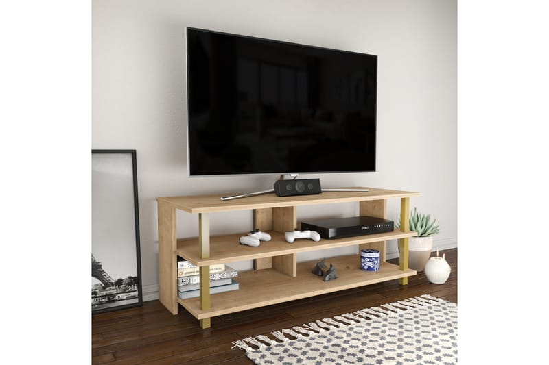 Tv-bänk Zakkum 120x47,4 cm - Guld - Möbler - TV- & Mediamöbler - TV bänk & mediabänk