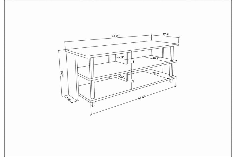 Tv-bänk Zakkum 120x47,4 cm - Svart - Möbler - TV- & Mediamöbler - TV bänk & mediabänk