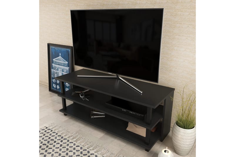 Tv-bänk Zakkum 120x47,4 cm - Svart - TV bänk & mediabänk