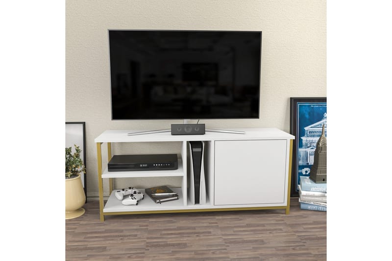 Tv-bänk Zakkum 120x50,8 cm - Guld - TV bänk & mediabänk
