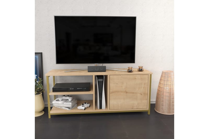 Tv-bänk Zakkum 120x50,8 cm - Guld - TV bänk & mediabänk