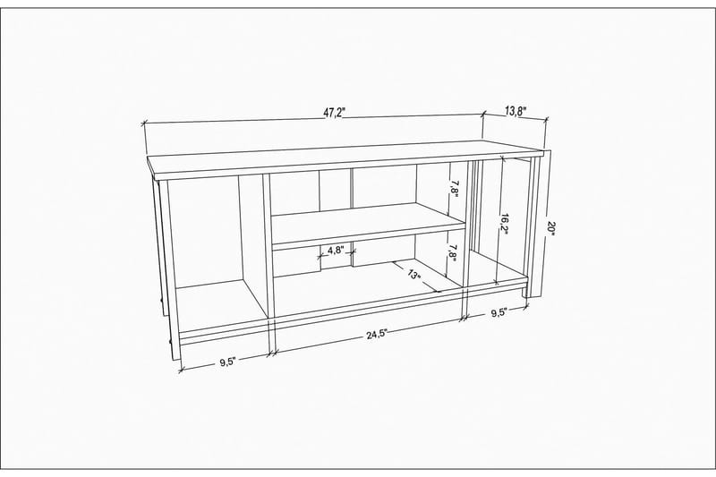 Tv-bänk Zakkum 120x50,8 cm - Svart - TV bänk & mediabänk