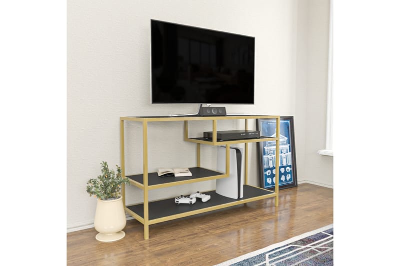 Tv-bänk Zakkum 120x75 cm - Guld - TV bänk & mediabänk